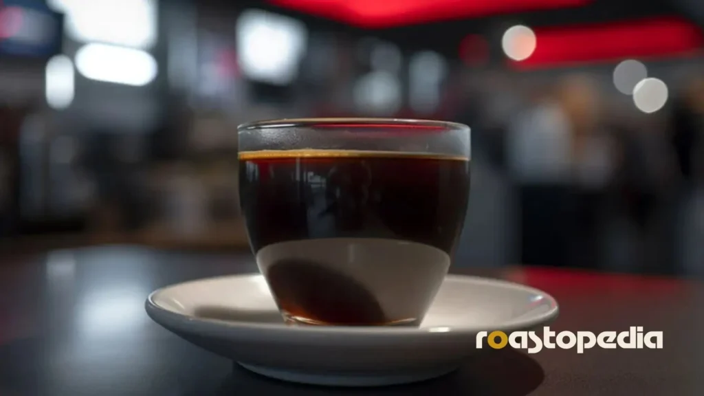 red eye coffee in a cup ready for drinking