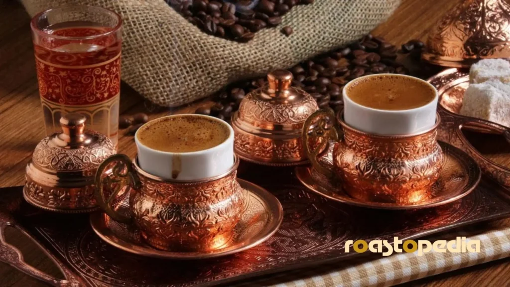 Devebatmaz Kahvesi in cups on a table ready for drinking